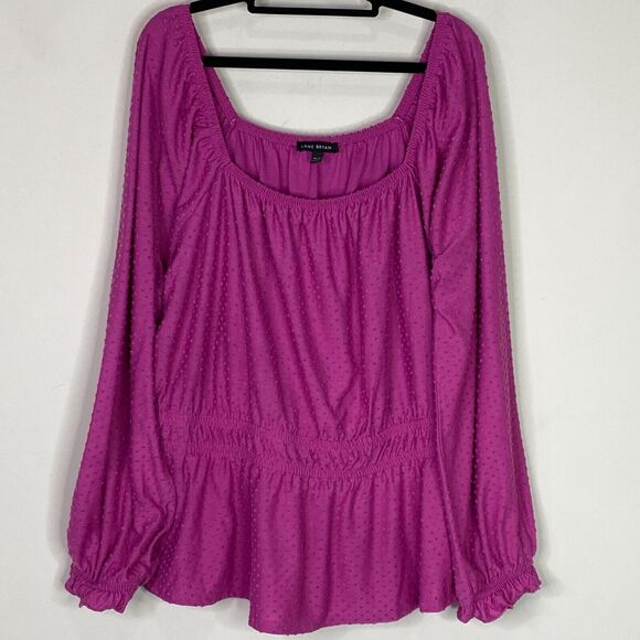 Lane Bryant 2021 Polka Dot Peplum Textured Blouse Women's Plus Size 18/20 - Picture 9 of 9